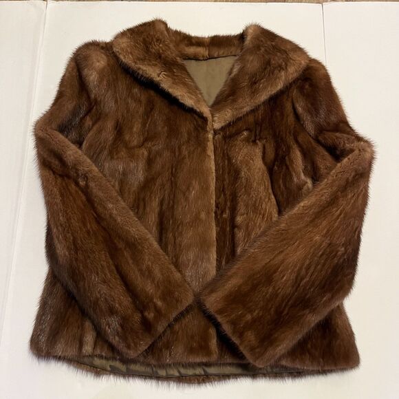 Womens Vintage Mink Fur Coat Brown XXL EUC - Picture 4 of 8